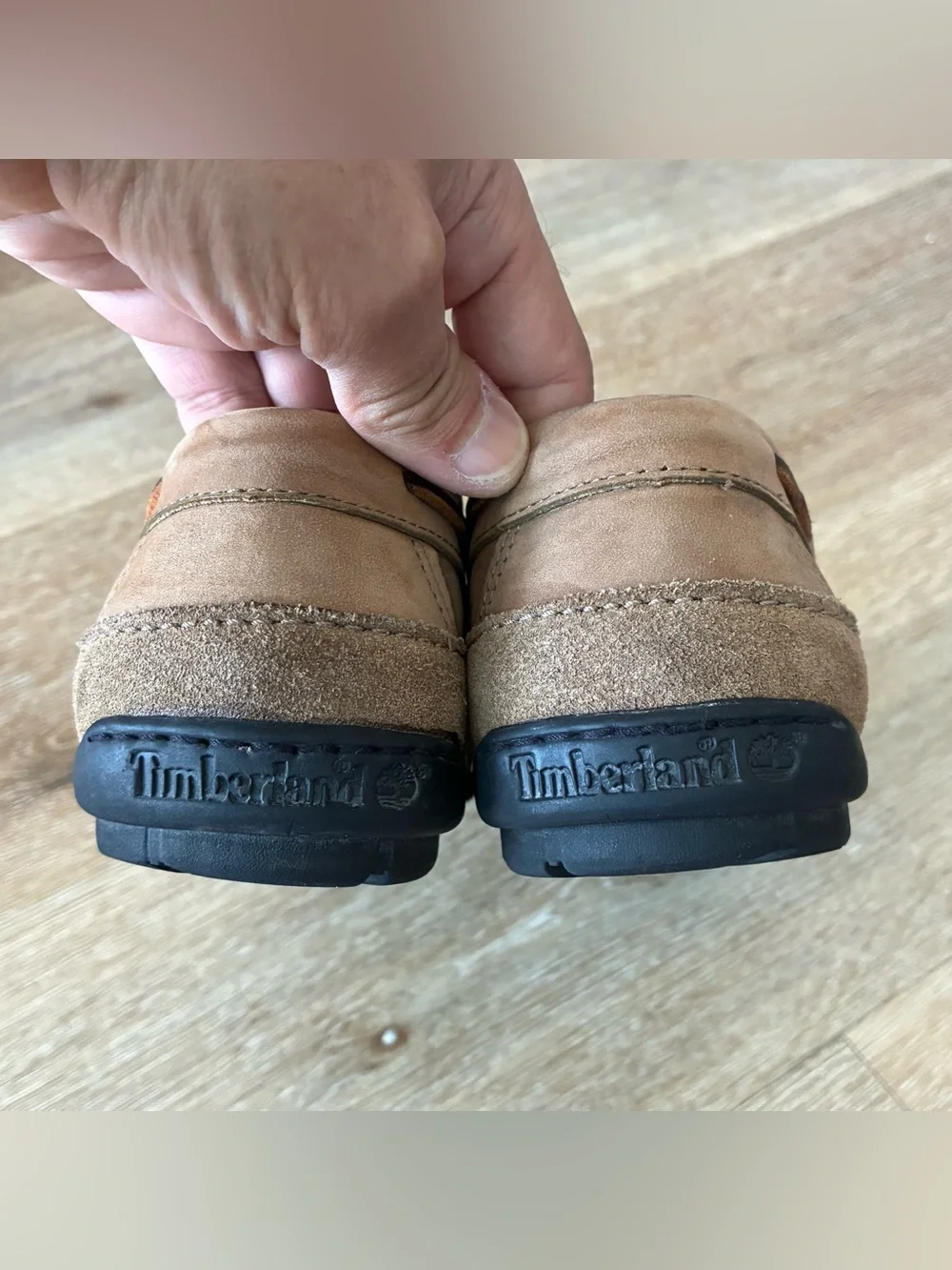 Timberland Brown Tan Nubuck Leather Moccasin Boat Shoes Men’s Size 7.5